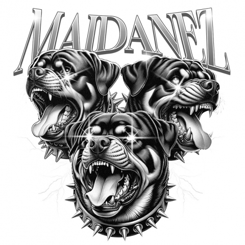 Sticker Adeziv Autocolant Personalizat Maidanez – Tricou Personalizat cu Câini Furioși și Ochi Strălucitori