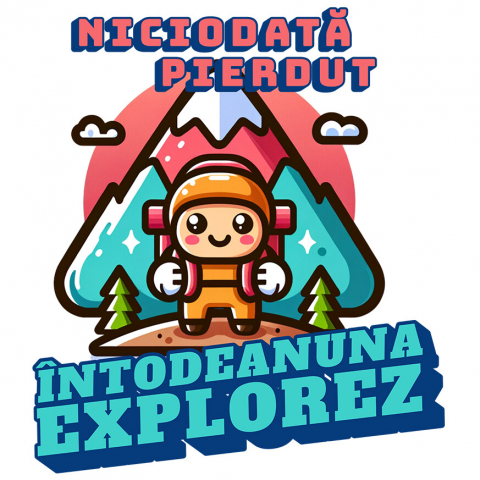 CALATORIE - Sticker Adeziv Autocolant Personalizat "Cadou Personalizat ‘Niciodată Pierdut, Întotdeauna Explorez’ – Mesaj Motivațional pentru Iubitorii de Drumeție și Munte"