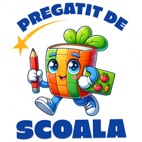 EDUCATIE - Sticker Adeziv Autocolant Personalizat Carte Colorată Veselă cu Frunze și Fructe | Pregătit de Școală