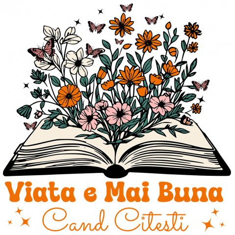 EDUCATIE - Sticker Adeziv Autocolant Personalizat Carte Deschisă cu Plante Colorate - Educație și Dezvoltare Personală prin Citit