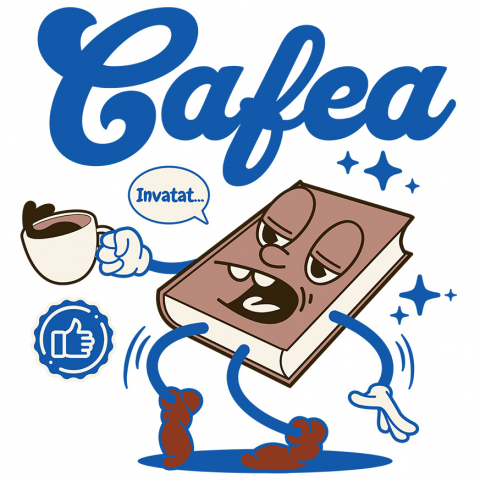 bauturi - Sticker Adeziv Autocolant Personalizat „Cana Personalizată „Carte Extenuată” – Cadou Perfect pentru Studenți și Învățăcei”