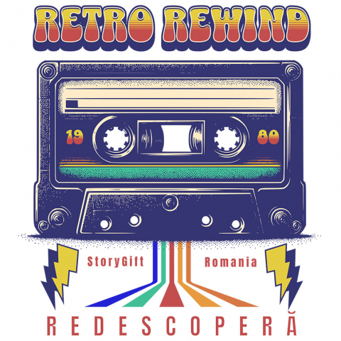 RETRO - Sticker Adeziv Autocolant Personalizat Casetă Audio Colorată 1980 - Retro Rewind Disco Vintaj Cadou Personalizat