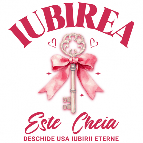 DRAGOSTE - Sticker Adeziv Autocolant Personalizat Cheie de Argint cu Funda Roz și Mesaj „Iubirea este cheia iubirii eterne” – Cadou Personalizat