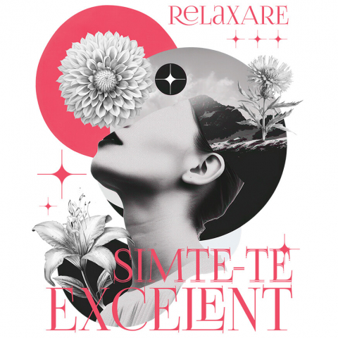 MIXED - Sticker Adeziv Autocolant Personalizat Chip Feminin cu Flori Diverse - „Relaxare, Simte-te Excelent” - Cadou Motivațional