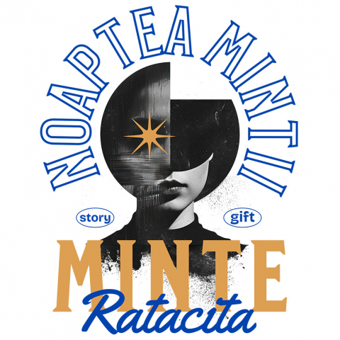 MIXED - Sticker Adeziv Autocolant Personalizat Chip Feminin cu Stea Strălucitoare - „Noaptea Minții, Minte Rătăcită” - Cadou Motivațional