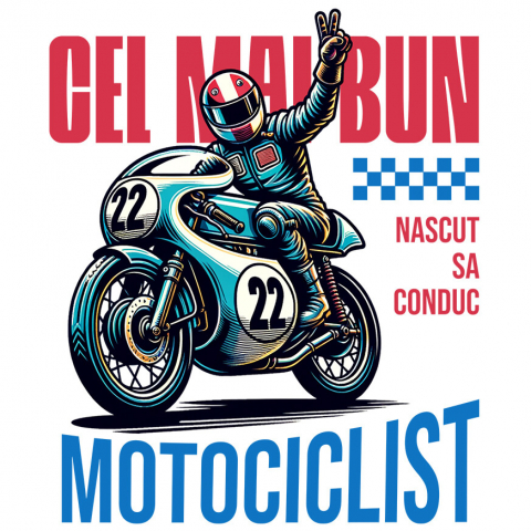 Sticker Adeziv Autocolant Personalizat Conducător Profesionist de Motocicletă – Curse, Sport și Pasiune