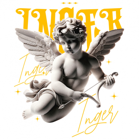 INGERI - Sticker Adeziv Autocolant Personalizat Statuie Înger Cu Aripi - Cadou Personalizat Pentru Familie și Copii | Mesaj Motivațional