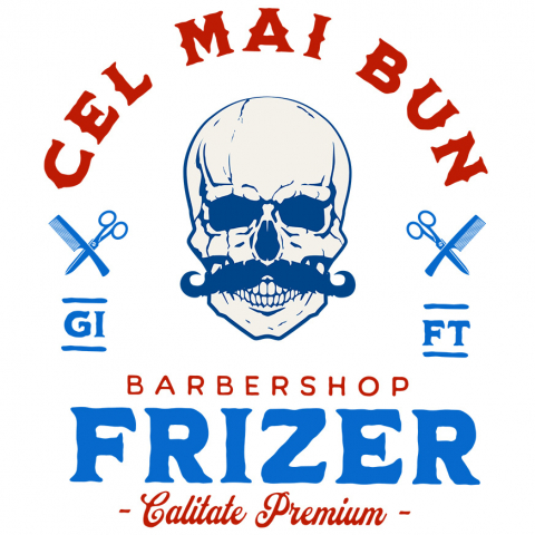 Sticker Adeziv Autocolant Personalizat Craniu Uman cu Mustață – Instrumente Frizerie, Barber Shop, Pasiune pentru Meserie