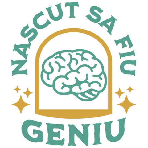 EDUCATIE - Sticker Adeziv Autocolant Personalizat Creier Uman și Inteligență | Născut să Fiu Un Geniu | Educație și Înțelepciune