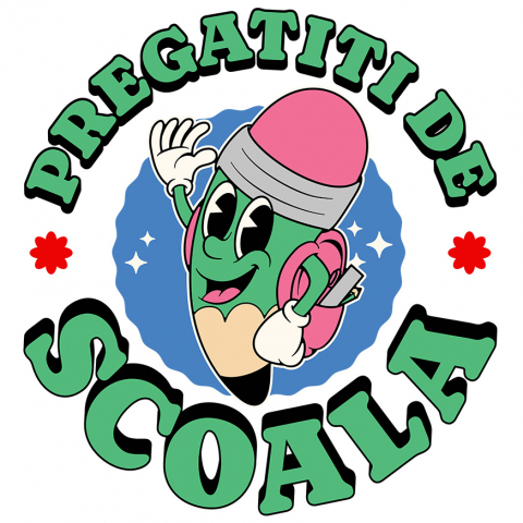 EDUCATIE - Sticker Adeziv Autocolant Personalizat Creion Verde Cu Ghiozdan - Pregătit Pentru Școală și Educație | Cadou Perfect Pentru Copii