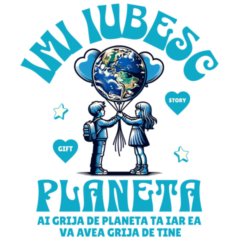 PLANETA - Sticker Adeziv Autocolant Personalizat "Produse personalizate ecologice – Iubește planeta, protejează mediul cu cadouri pentru familie"