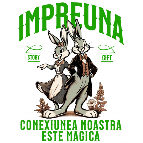 Cadouri Pentru Cupluri - Sticker Adeziv Autocolant Personalizat „Cuplu Iepuri Împreună – Cadou Personalizat Dragoste „Împreună, Conexiunea Noastră Este Magică” pentru Valentine's Day”