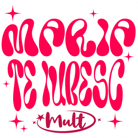 PRIETENI - Sticker Adeziv Autocolant Personalizat "Mesaj Romantic Te Iubesc Mult Maria - Cadou Personalizat cu Stele pentru Valentine's Day"