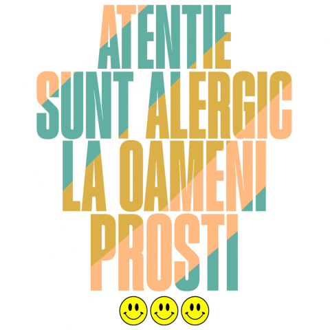 AMUZANTE - Sticker Adeziv Autocolant Personalizat „Alergic la Oameni Proști” – Mesaj Sarcastic pentru Cadouri Personalizate
