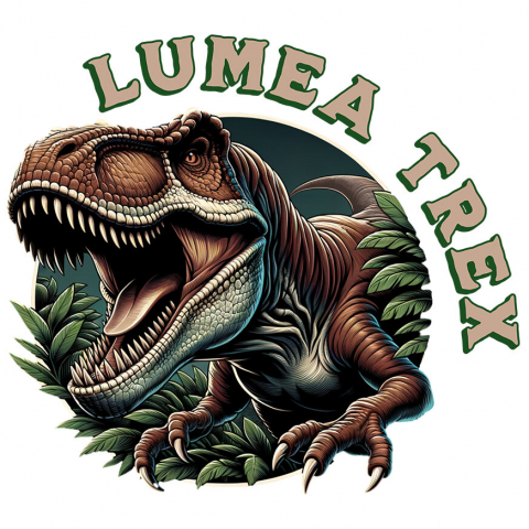 BASME - Sticker Adeziv Autocolant Personalizat Costum Dinozaur T-Rex Furios cu Colți – Roșu, Perfect pentru Copii și Familie