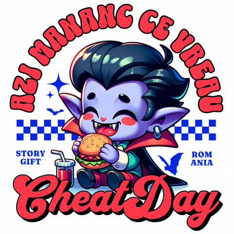 BASME - Sticker Adeziv Autocolant Personalizat „Dracula Bebe Fast Food Personalizat – Cadouri Amuzante pentru Copii, Tati și Petreceri”