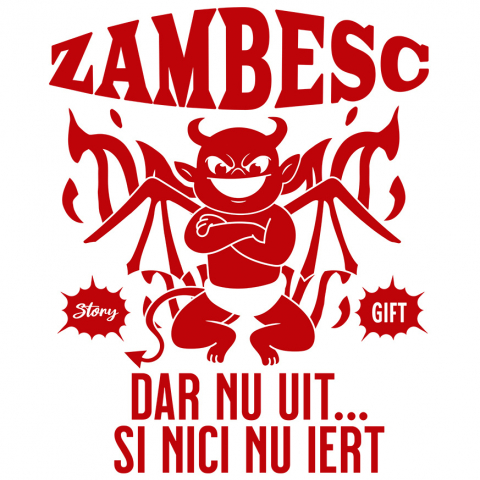 INGERI - Sticker Adeziv Autocolant Personalizat Drăcușor Diavol Zâmbitor cu Text „Zâmbesc Dar Nu Uit” - Cadou Personalizat Halloween pentru Familie și Prieteni