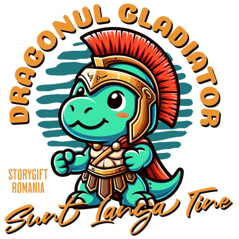 Supereroi - Sticker Adeziv Autocolant Personalizat Dragon Cu Armură Și Căpă De Gladiator – Cadou Personalizat Pentru Copii