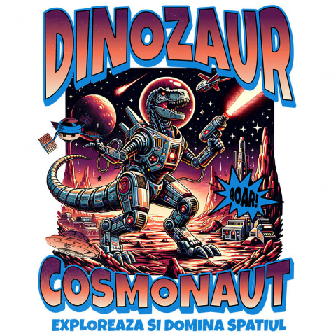 BASME - Sticker Adeziv Autocolant Personalizat Dragon Cosmonaut - Explorare Spațială și Război pe Marte - Cadouri Personalizate SF