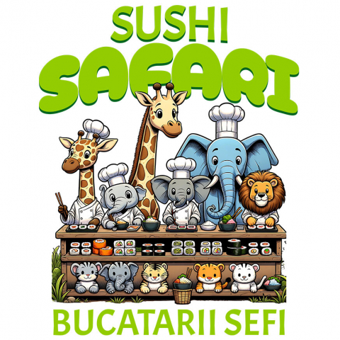 Sticker Adeziv Autocolant Personalizat Cadou personalizat cu bucătari animaliere și sushi pentru copii | Desene animate și cultură asiatică