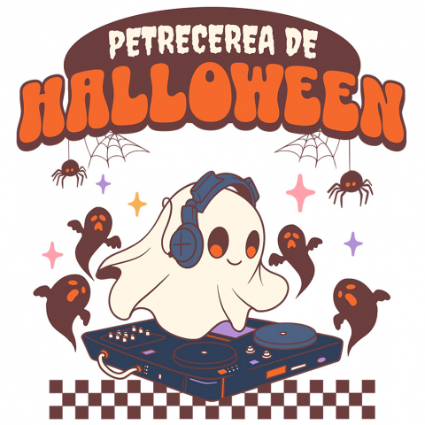 HALLOWEEN - Sticker Adeziv Autocolant Personalizat Costum Fantomă DJ pentru Halloween | Petrecere Muzicală de Halloween