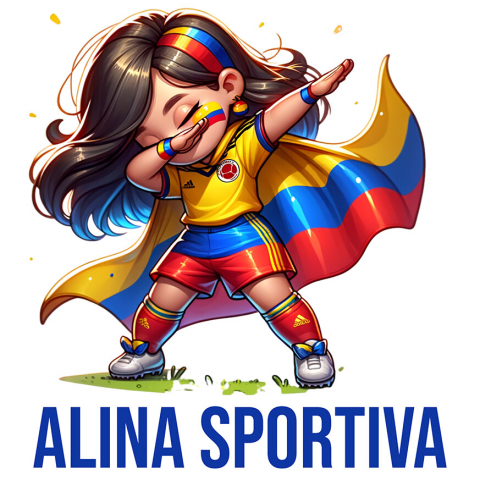 Cadouri Pentru Ea - Sticker Adeziv Autocolant Personalizat Costum Sportiv Fotbal Personalizat „Alina Sportiva” – Cadou Pentru Fete Active