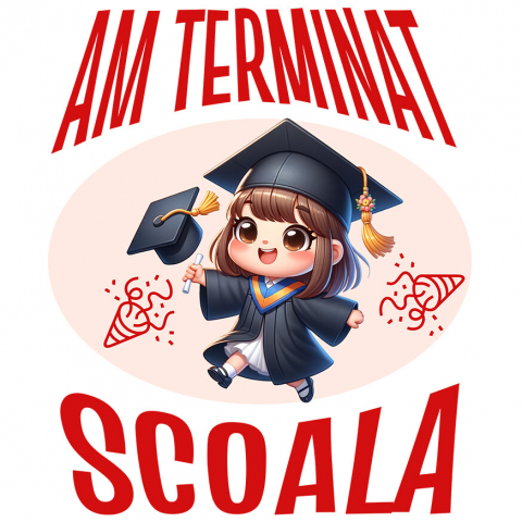 EDUCATIE - Sticker Adeziv Autocolant Personalizat Fată Absolvire | Cadou Personalizat pentru Absolvenți