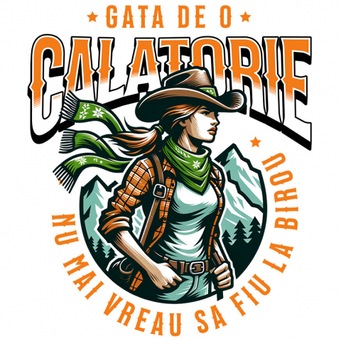 Sticker Adeziv Autocolant Personalizat Tricou Personalizat Aventură - „Nu Mai Vreau La Birou” | Cadouri Unice