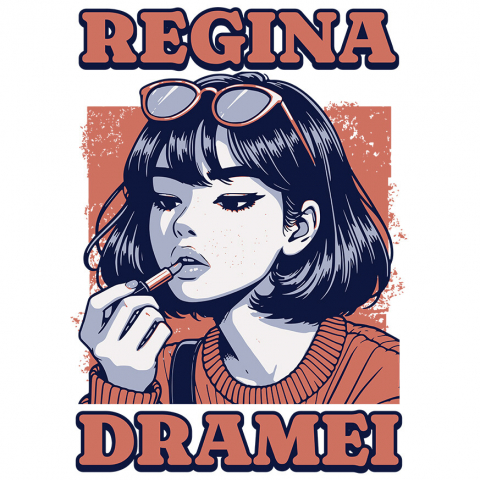 Sticker Adeziv Autocolant Personalizat Fata Modernă cu Breton și Ochelari de Soare - Cadou Personalizat „Regina Dramei”