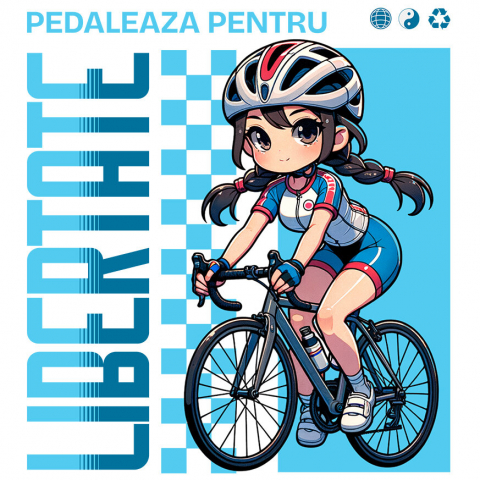 SPORT - Sticker Adeziv Autocolant Personalizat Fată Anime pe Bicicletă – Design Sportiv pentru Cadouri Personalizate