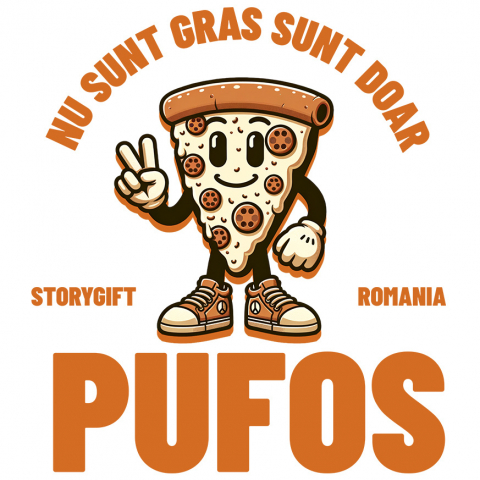Sticker Adeziv Autocolant Personalizat Cadouri personalizate pentru iubitorii de pizza și fast food | Pizza cu sneakers și text amuzant