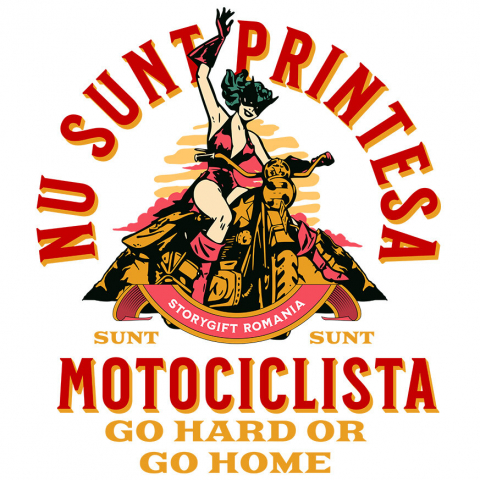 MOTOCICLETE - Sticker Adeziv Autocolant Personalizat Femeie Motociclistă Haios – Pasiune și Aventură Pe Două Roți