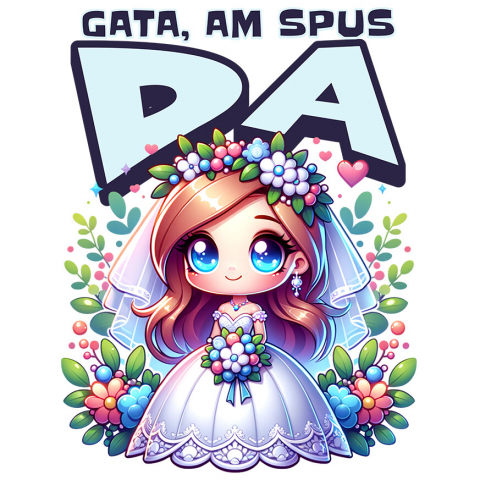 Familie - Sticker Adeziv Autocolant Personalizat Cadou Personalizat „Gata Am Spus Da” | Rochie De Mireasă și Căsătorie