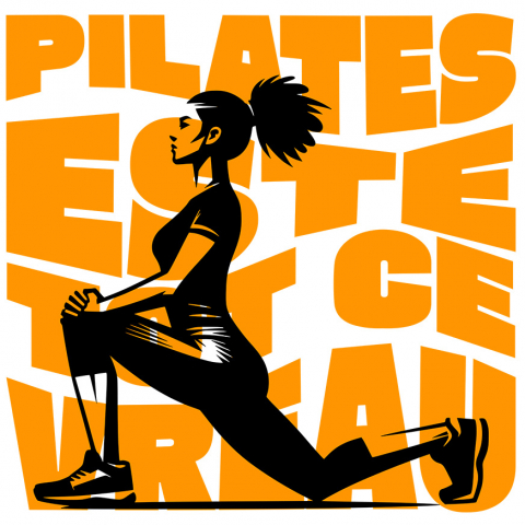 Sticker Adeziv Autocolant Personalizat Femeie Sportivă în Poziție Yoga – Antrenament Pilates pentru Sănătate și Echilibru