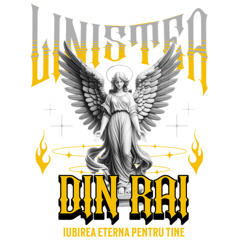 Sticker Adeziv Autocolant Personalizat Femeie Cu Coroană și Înger - Cadou Personalizat „Liniștea Din Rai, Iubirea Eternă” pentru Familie și Prieteni