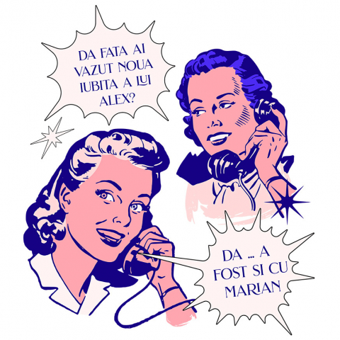 Cadouri Pentru Ea - Sticker Adeziv Autocolant Personalizat Cadouri amuzante personalizate pentru prieteni - barfe și drama cu iubita lui Alex și fosta lui Marian
