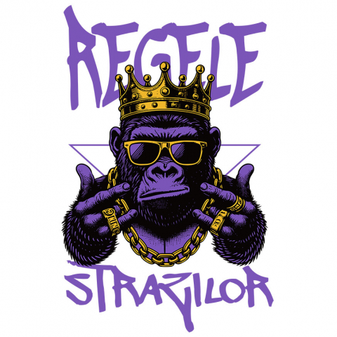 Sticker Personalizat - Sticker Adeziv Autocolant Personalizat Tricou Personalizat Gorila Mafiot – Regele Străzilor | Stil și Atitudine