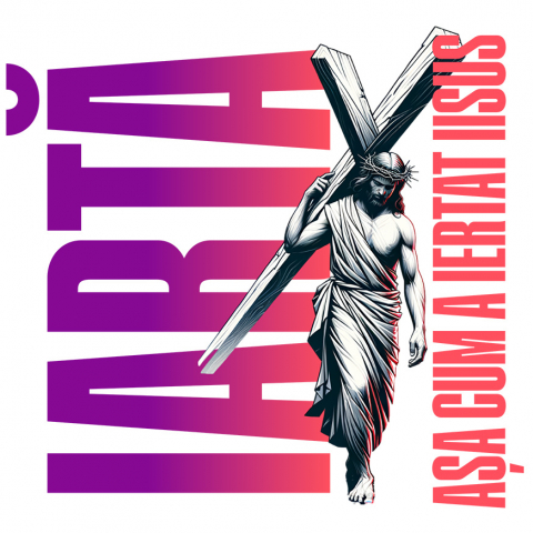 PASTE - Sticker Adeziv Autocolant Personalizat "Iisus cu Crucea - Iertare și Credință | Cadouri Personalizate pentru Sărbătorile Pascale"