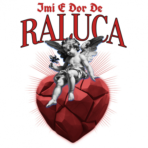 DRAGOSTE - Sticker Adeziv Autocolant Personalizat „Înger Cu Aripi Și Flori pe Inima DE Piatra - Cadou Personalizat „Îmi e Dor de Raluca” pentru Familie, Copii și Prieteni”