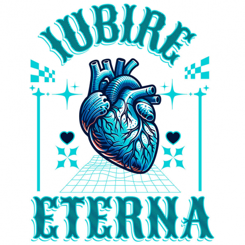 Sticker Adeziv Autocolant Personalizat Inima Anatomica cu Text „Iubire Eterna” - Cadou Personalizat de Valentine's Day