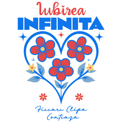 Sticker Adeziv Autocolant Personalizat Inimă cu Flori Colorate și Text „Iubirea Infinită, Fiecare Clipă Contează” | Cadouri Personalizate pentru Femei, Familie și Prieteni