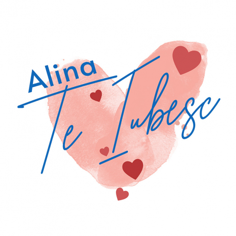 DRAGOSTE - Sticker Adeziv Autocolant Personalizat Inima Stil Amprentă cu Mesaj „Alina, Te Iubesc” – Cadou Personalizat de Valentine's Day