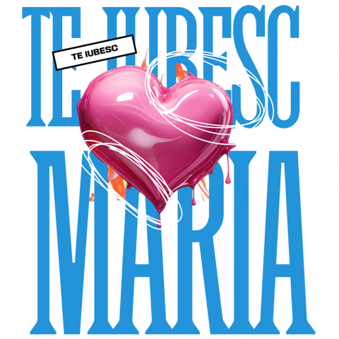 DRAGOSTE - Sticker Adeziv Autocolant Personalizat „Mesaj Romantic Cu Inima Zburătoare - Cadou Personalizat „Te Iubesc Maria” pentru Familie, Copii și Prieteni de Valentine's Day”