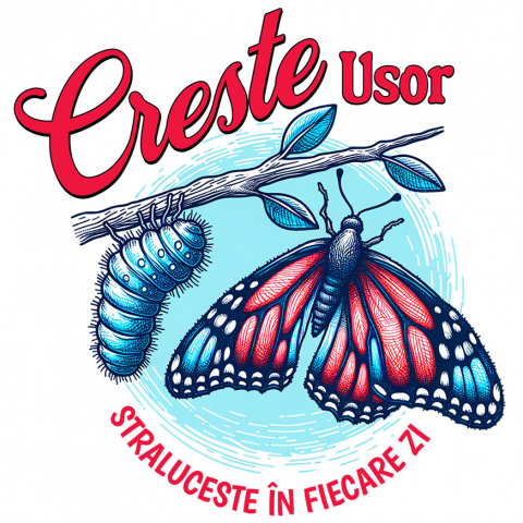 Cadouri Pentru Ea - Sticker Adeziv Autocolant Personalizat Tricou Personalizat Fluture Colorat – Mesaj de Evoluție și Creștere | Cadou Inspirațional