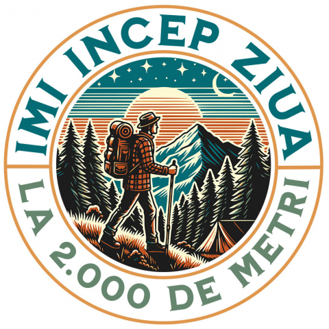 CALATORIE - Sticker Adeziv Autocolant Personalizat "Barbat Pe Munte – Cadou Personalizat cu Mesajul ‘Îmi Încep Ziua La 2.000 Metri’ pentru Iubitorii de Natură"