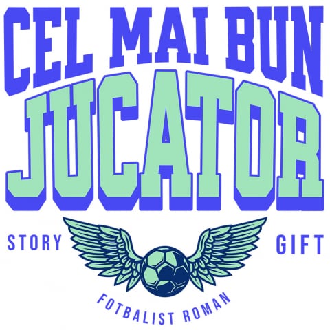 SPORT - Sticker Adeziv Autocolant Personalizat Minge fotbal personalizată cu aripi de înger pentru copii, tati și prieteni - Cadouri personalizate pentru familie