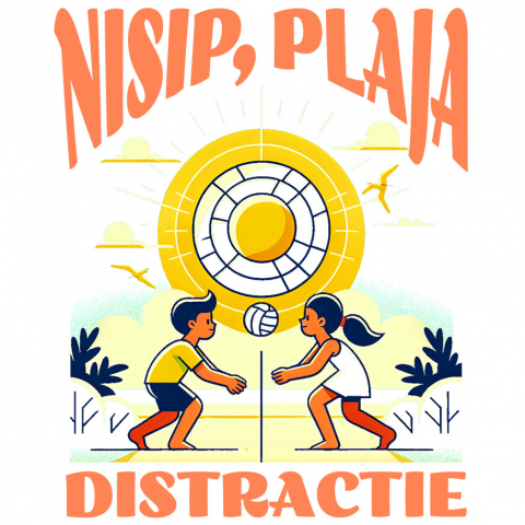 Sticker Adeziv Autocolant Personalizat Jucători De Volei Plajă Tropocală – Cadouri Personalizate Pentru Familie, Copii și Tati