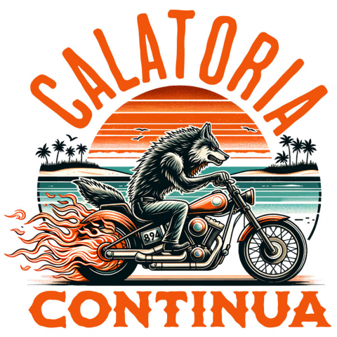 MOTOCICLETE - Sticker Adeziv Autocolant Personalizat Lup Furios pe Motocicletă Puternică – Aventură și Adrenalină