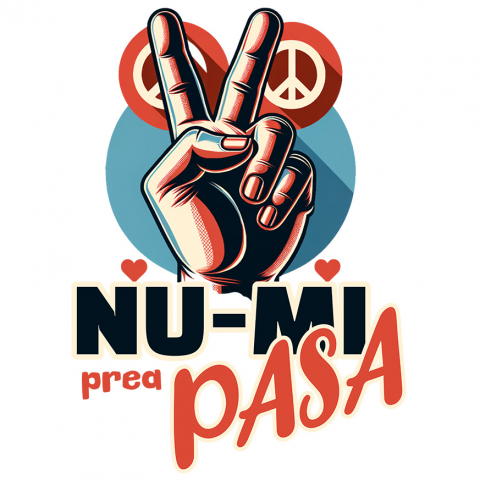 Sticker Personalizat - Sticker Adeziv Autocolant Personalizat Semn de Pace Sarcastic „Nu-mi Prea Pasă” cu Inimi Roșii - Cadou Personalizat Amuzant