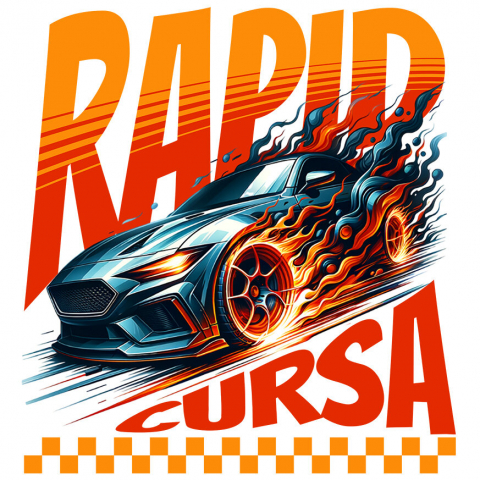 MASINI - Sticker Adeziv Autocolant Personalizat Tricou Mașină Sport în Flăcări – Cadou Perfect pentru Pasionații de Viteză